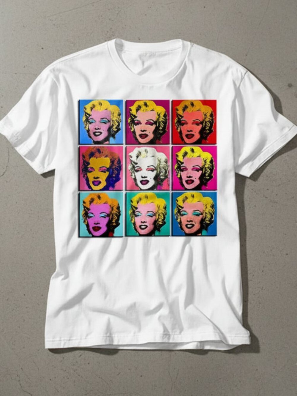 Pop Art Icon Portrait Grid T-Shirt – Retro Colorful Graphic Tee – Vintage Style